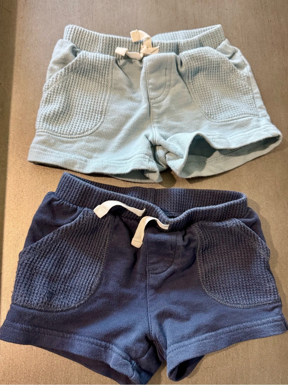 2-Pair Blue Organic Baby Shorts